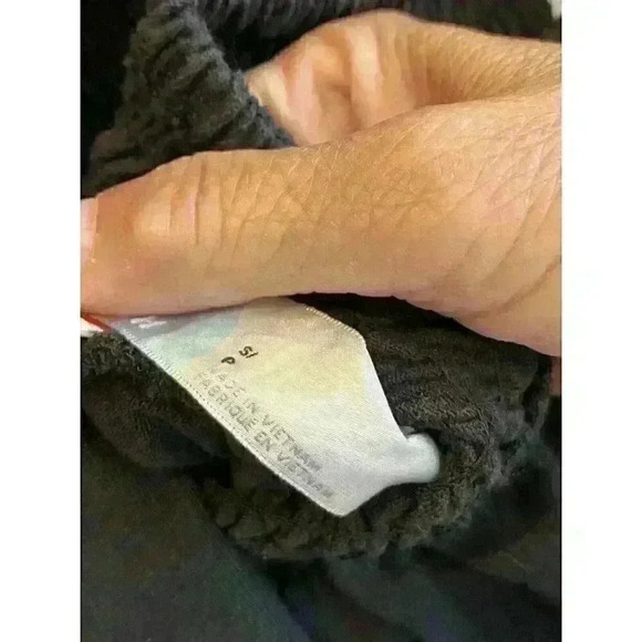 Free People Mini Boho Dress Black babydoll Size S/P Lunch Date Long Sleeve - Picture 9 of 10